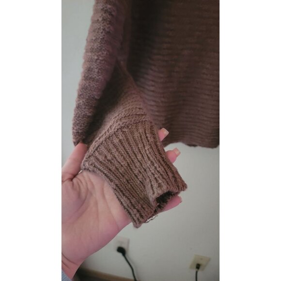 Free People Textured Crew Neck Sweater - Brown - Picture 6 of 9